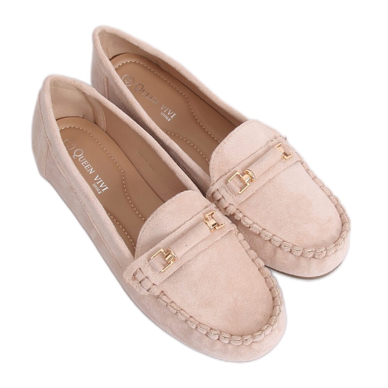 Mocassini da donna beige 22-7 Kaki