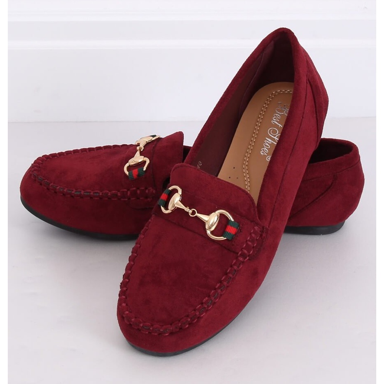 Mocassini da donna bordeaux CH-1M16 Wine Red rosso
