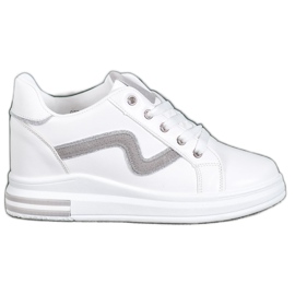 SHELOVET Scarpe sportive con zeppa nascosta bianco
