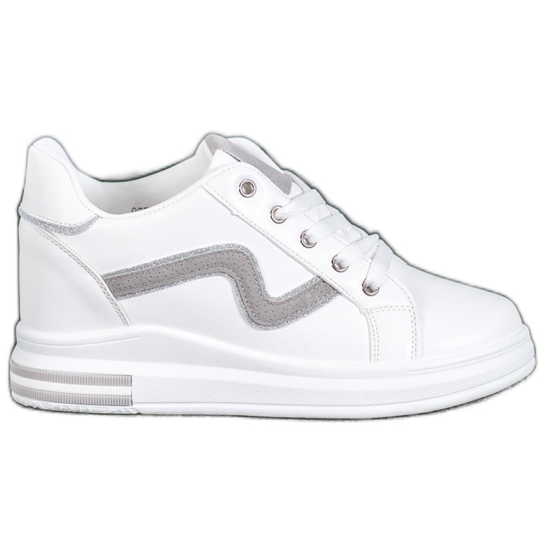 SHELOVET Scarpe sportive con zeppa nascosta bianca
