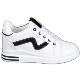 SHELOVET Scarpe sportive con zeppa nascosta bianca nero