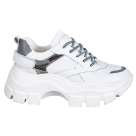 Weide Sneakers bianche sulla piattaforma bianco
