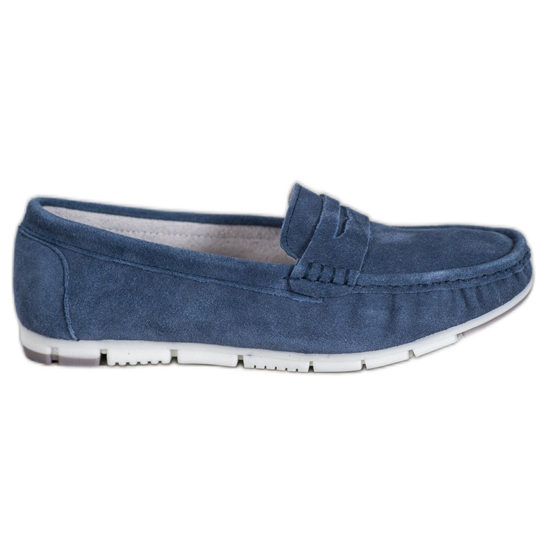 Filippo Mocassini in pelle blu navy
