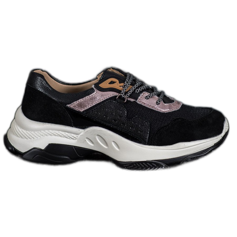 Goodin Comode scarpe da ginnastica in pelle nero
