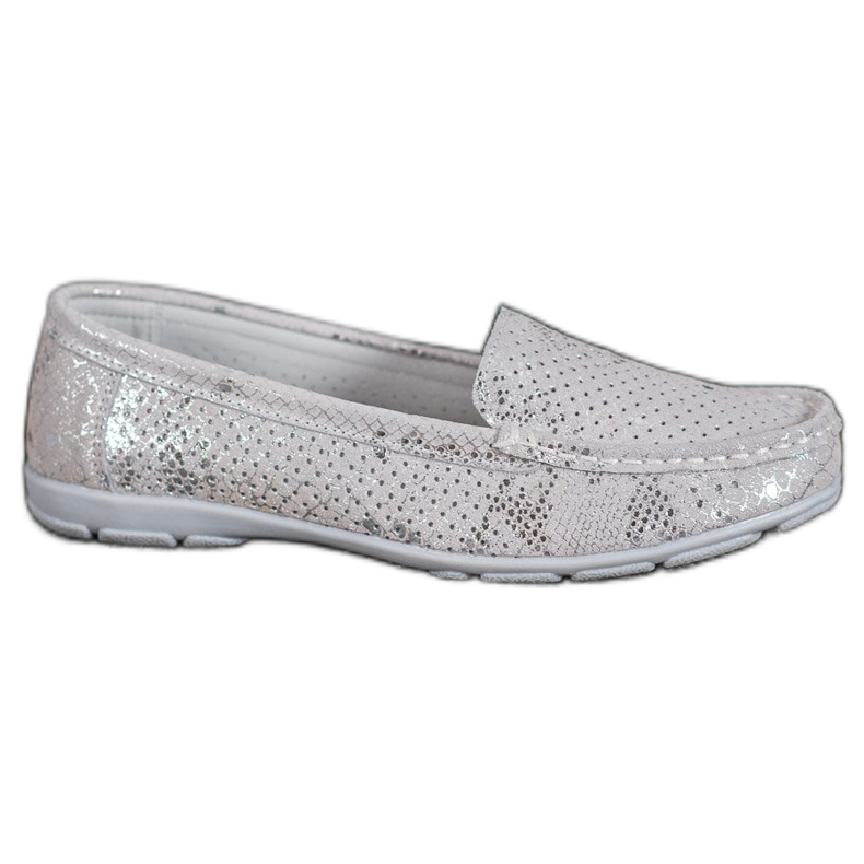 Goodin Mocassini in pelle argento grigio