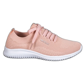 SHELOVET Scarpe in tessuto legate rosa