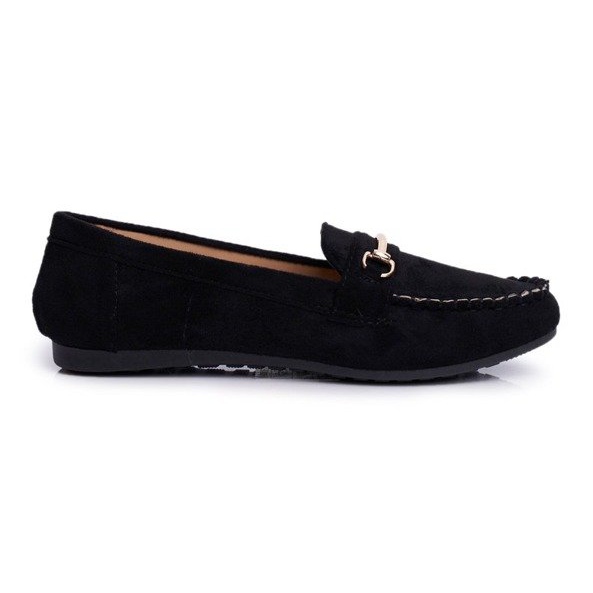 BUGO Scarpe da donna nere mocassini in camoscio 99-01A nero