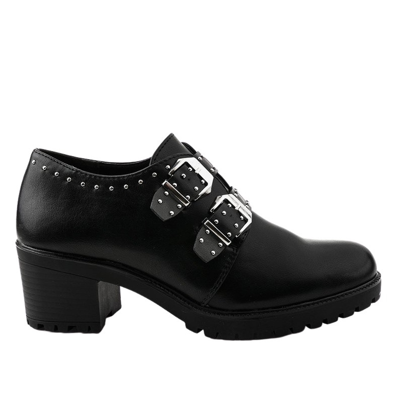 Scarpe brogue nere con borchie sul blocco NC176 nero