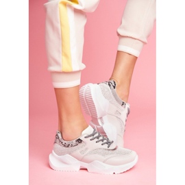 SEA Scarpe sportive da donna in pelle di serpente grigia BL192 grigio