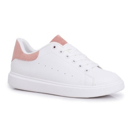 SEA Sneakers bianche LA85 rosa con tacco bianco