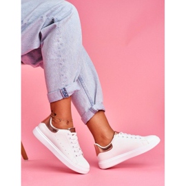 SEA Scarpe sportive bianche con tacco champagne LA85 bianca rosa