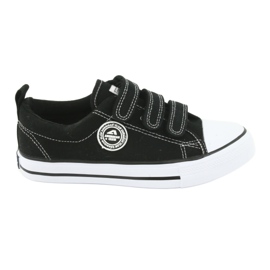 American Club Sneakers da bambino americane con velcro LH33 / 20 bianca nero