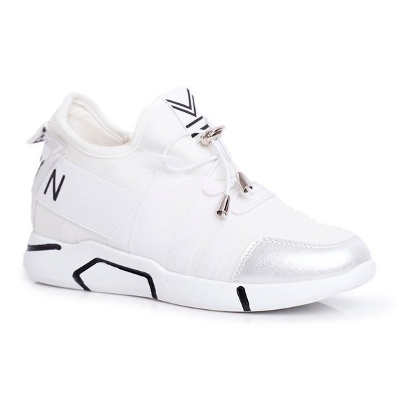 SEA Scarpe sportive da donna bianche con cerniera e coulisse NB358 bianca