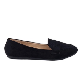 Mocassino ballerina 3C-20 in ecopelle scamosciata nera nero