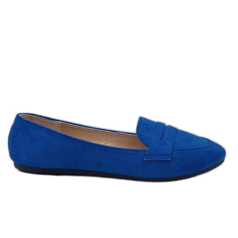 Mocassini ballerine in ecopelle scamosciata blu 3C-20