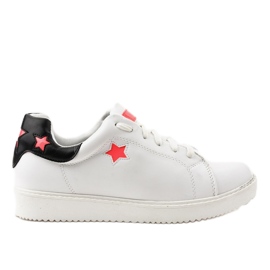 Sneakers bianche riccamente decorate 2189-23 bianco nero