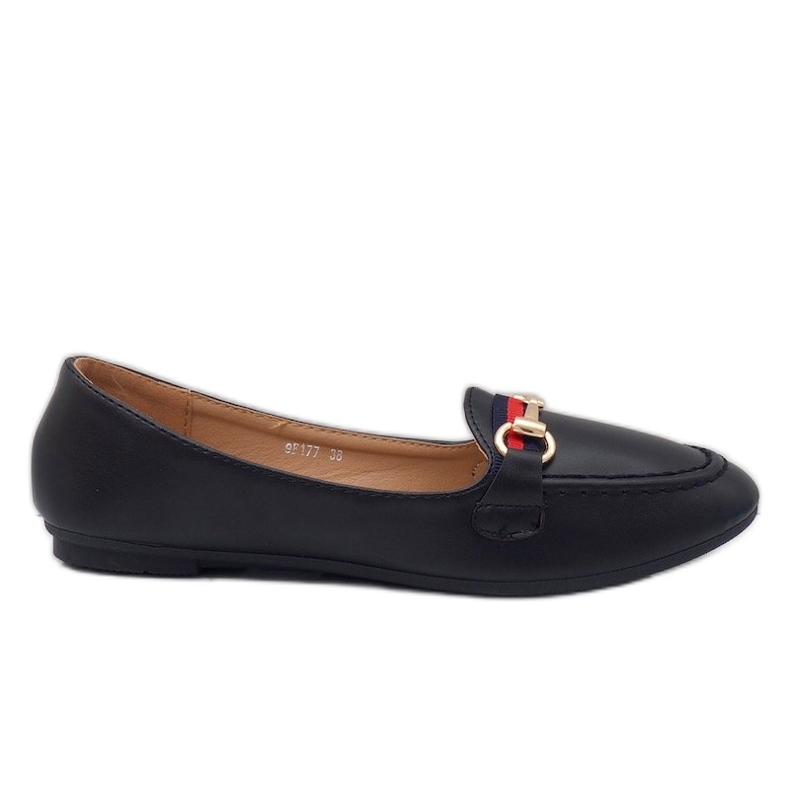 Mocassini ballerina in ecopelle nera 9F177 nero