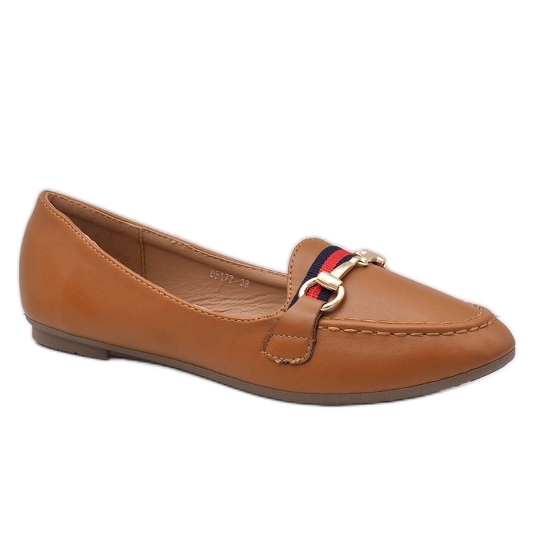 Mocassino ballerina in ecopelle marrone 9F177