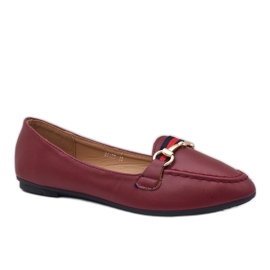 Mocassini ballerina in ecopelle bordeaux 9F177 rosso