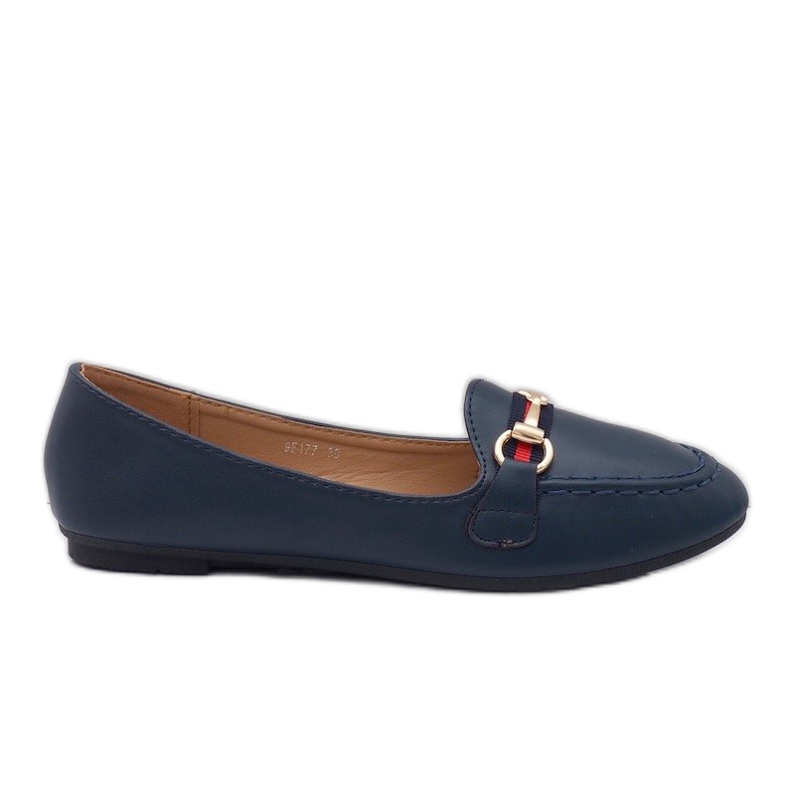 Mocassini ballerina in ecopelle blu navy 9F177