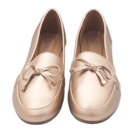 Mocassini ballerina in pelle dorata 9F175 d'oro