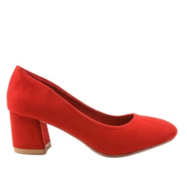 Décolleté rosse sul palo in ecopelle scamosciata JF619 rosso
