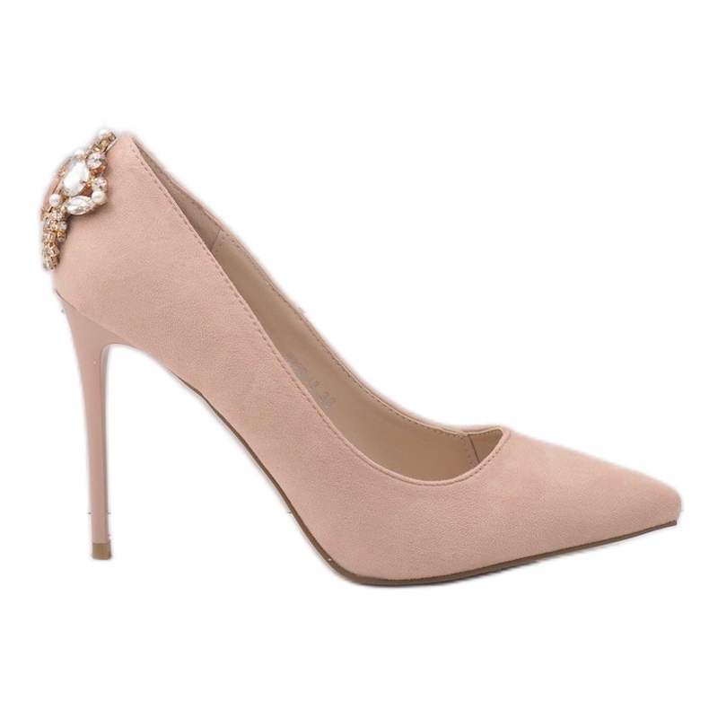 Tacchi classici rosa con zirconi 9229-13