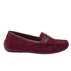 Mocassini bordeaux di ballerine BO-378 rosso