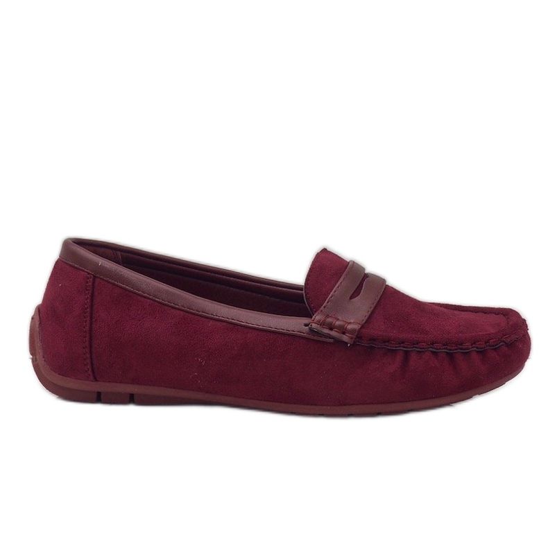 Mocassini bordeaux di ballerine BO-378 rosso