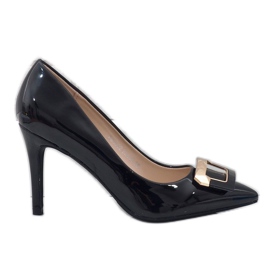 Tacchi laccati neri con fibbia FM3002 nero