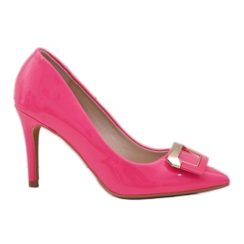 Tacchi laccati rosa con fibbia FM3002