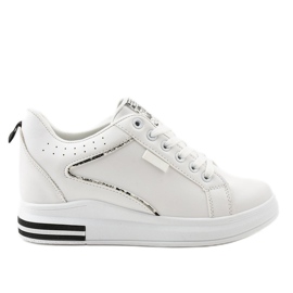 Sneakers bianche sulla zeppa SC12 bianco