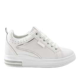 Sneakers bianche sulla zeppa SC12 bianca