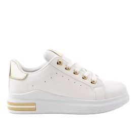 Sneakers bianche con accessori dorati BO-550 bianco d'oro