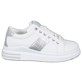 Weide Scarpe sportive con inserti argento bianca