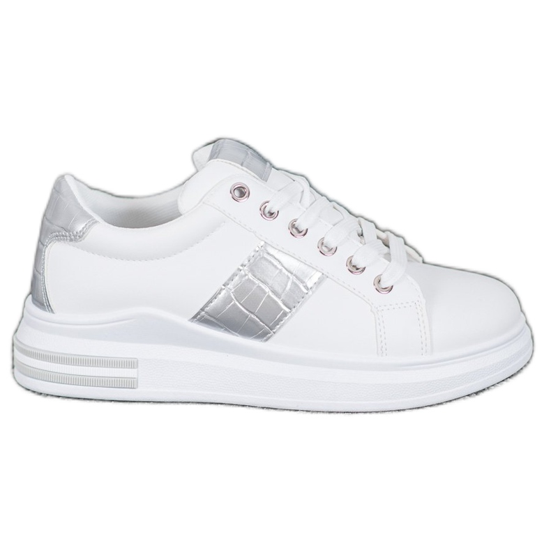 Weide Scarpe sportive con inserti argento bianca