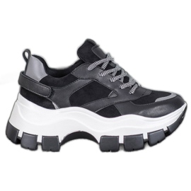 Weide Sneakers nere sulla piattaforma nero