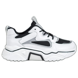 Weide Sneakers alla moda con rete bianco nero