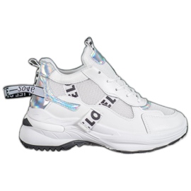 Weide Sneakers alla moda con iscrizioni bianca