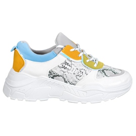 SHELOVET Scarpe da ginnastica alla moda bianca multicolore