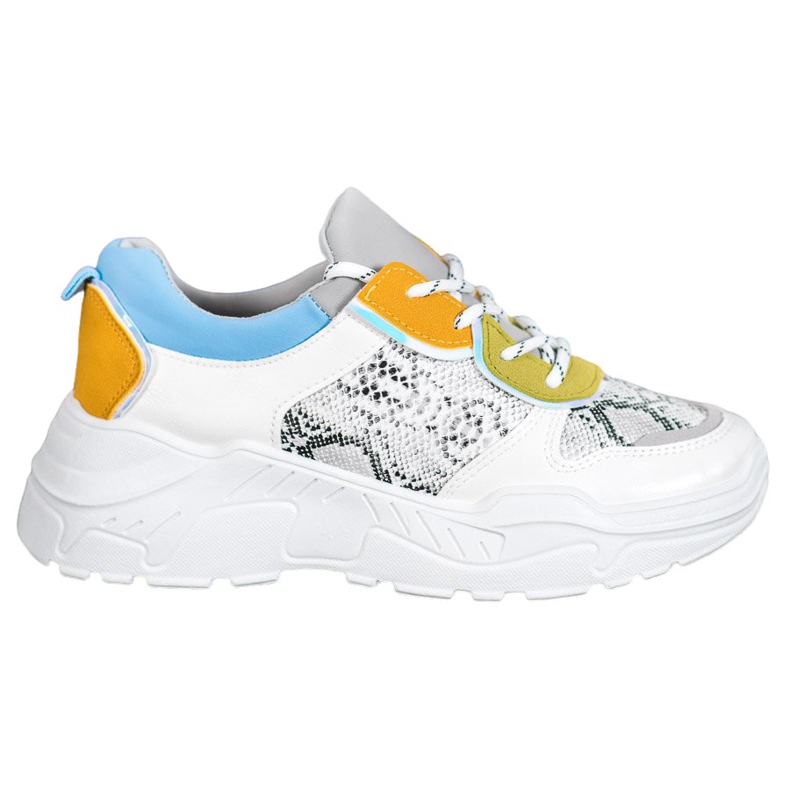 SHELOVET Scarpe da ginnastica alla moda bianca multicolore