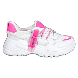 SHELOVET Sneakers sportive alla moda bianco rosa