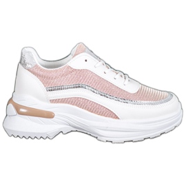 SHELOVET Scarpe sportive alla moda bianca marrone