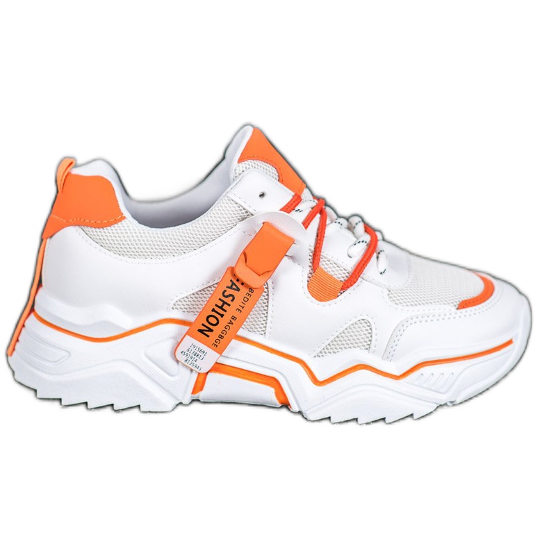 SHELOVET Sneakers alla moda da donna bianca arancia