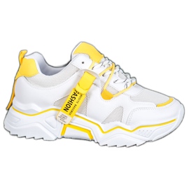 SHELOVET Sneakers alla moda da donna bianco giallo