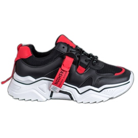 SHELOVET Sneakers alla moda da donna nero rosso