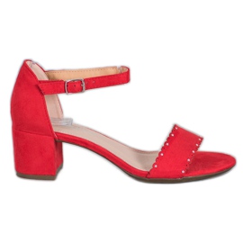 Filippo Sandali In Camoscio Con Perle rosso