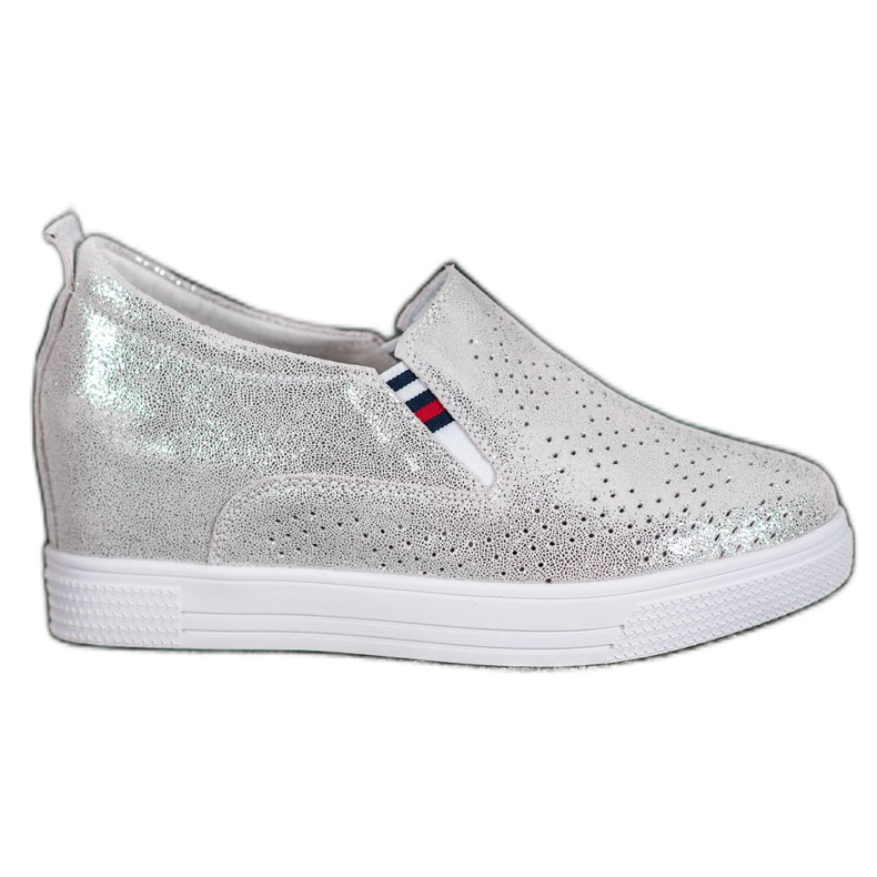 Filippo Scarpe con zeppa in pelle grigio