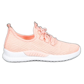 SHELOVET Comode scarpe in tessuto arancia