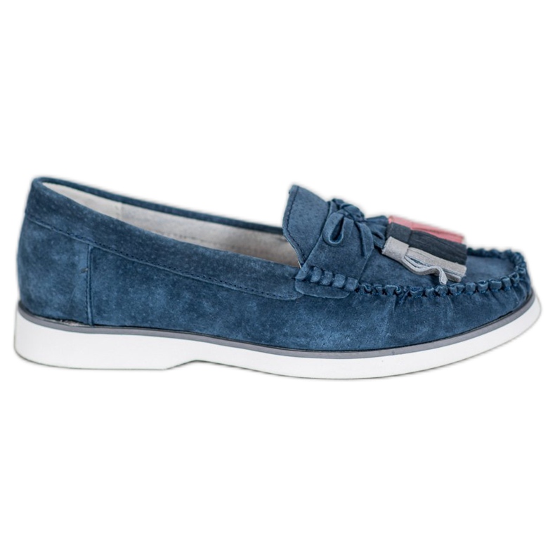 Filippo Mocassini In Pelle Con Frange blu